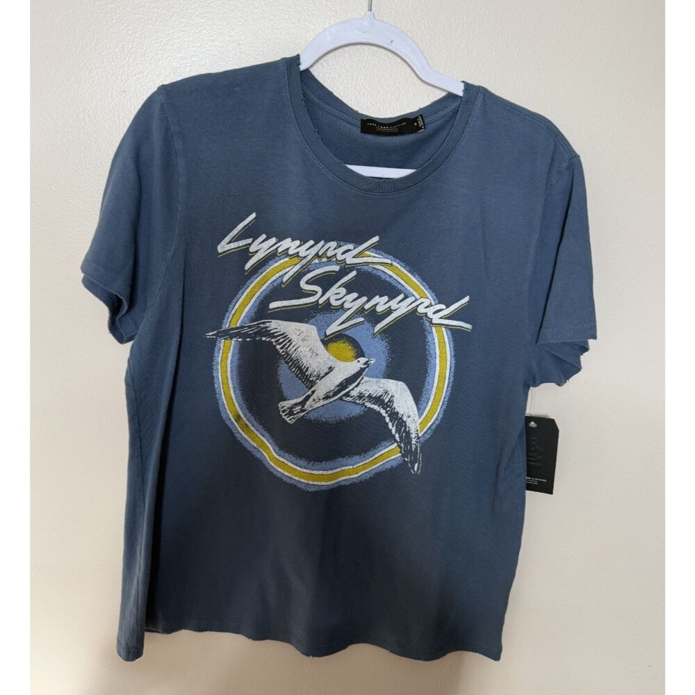 Junk Food Lynyrd Skynyrd Bird T-Shirt Womens Medium Blue Distressed Tee Shirt - Picture 5 of 10